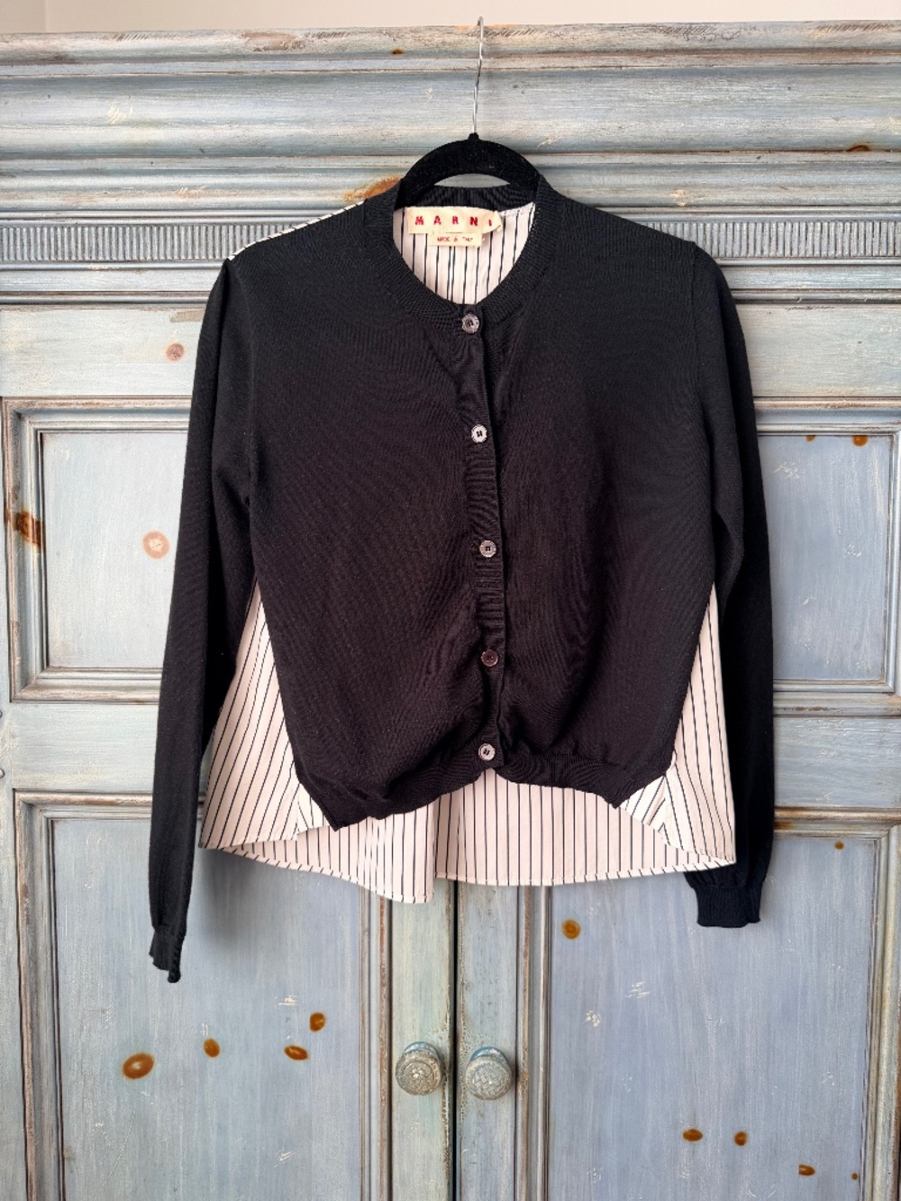 Marni Cotton Cardigan Front Shirt Back Top Size 40 Made in Italy